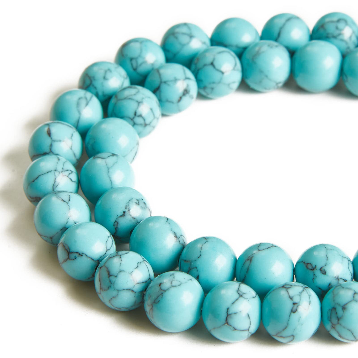 100pcs 8mm Blue Turquoise Beads Natural Gemstone Beads Round Loose Beads for Jewelry Making