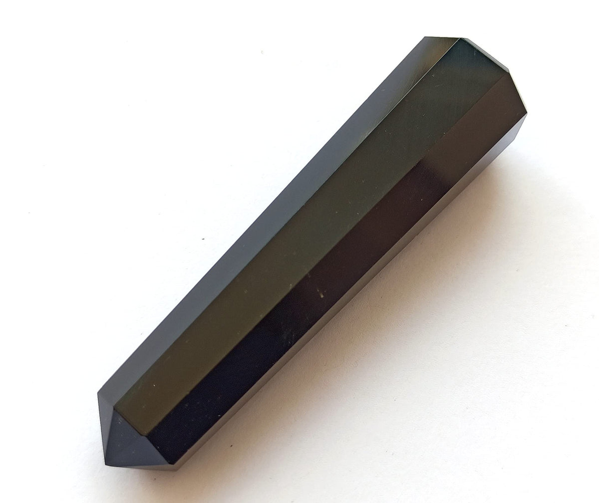 WholesaleGemShop 70 mm (3 Inch) Black Obsidian Gemstones Obelisk Tower Jumbo Facet Aura Rock Crystal Natural Polished Earth Wand Spirit
