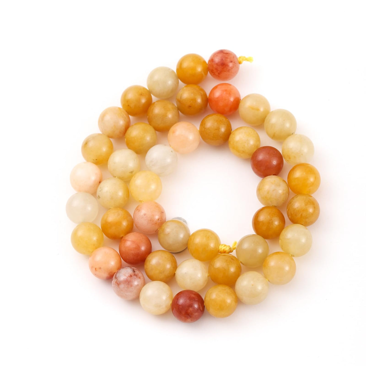 10mm 38pcs DIY Natural Yellow Aventurine Stone Beads Round Healing Crystal Gemstone Loose Beads for Jewelry Making Handmade Bracelet Necklace