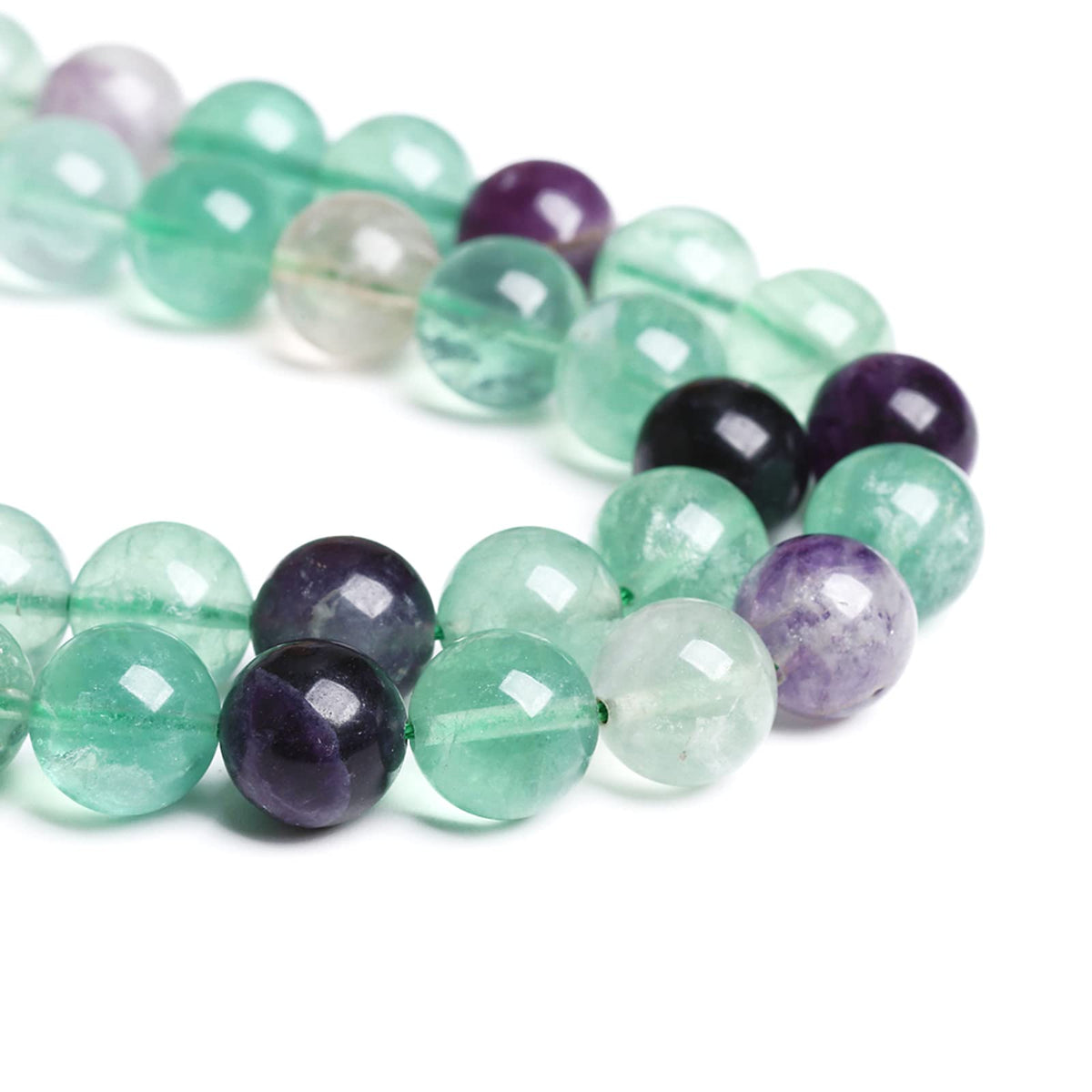 8MM 45PCS Natural Stone Green Fluorite Gemstone Beads for Jewelry Making DIY Bracelet Energy Crystal Healing Power 1 Strand