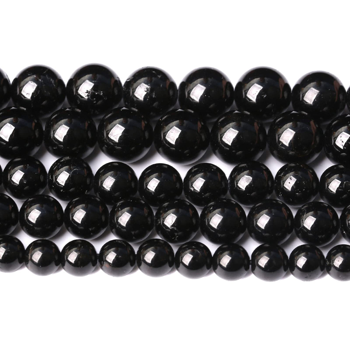 8MM 45PCS Natural Black Tourmaline Gemstone A Grade Beads for Jewelry Making DIY Bracelet Crystal 1 Strand