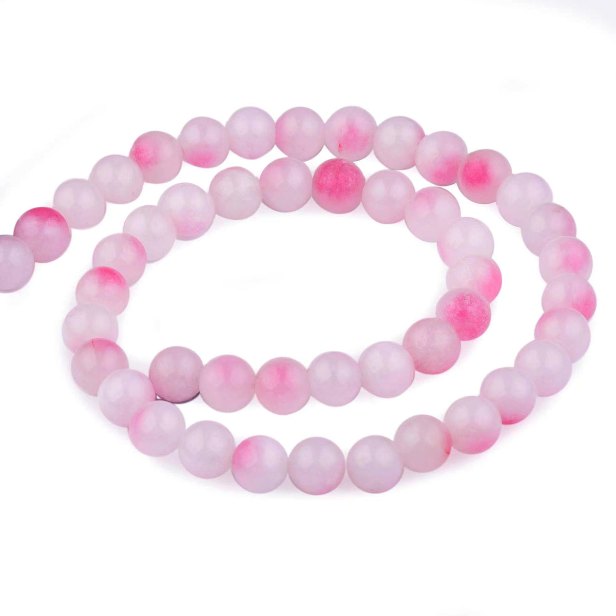 Youngbling Natural Gemstone Beads for Jewelry Making,10mm Peach Jade Polished Round Smooth Stone for Bracelet Necklace 15 Inch(Peach Jade,10mm)