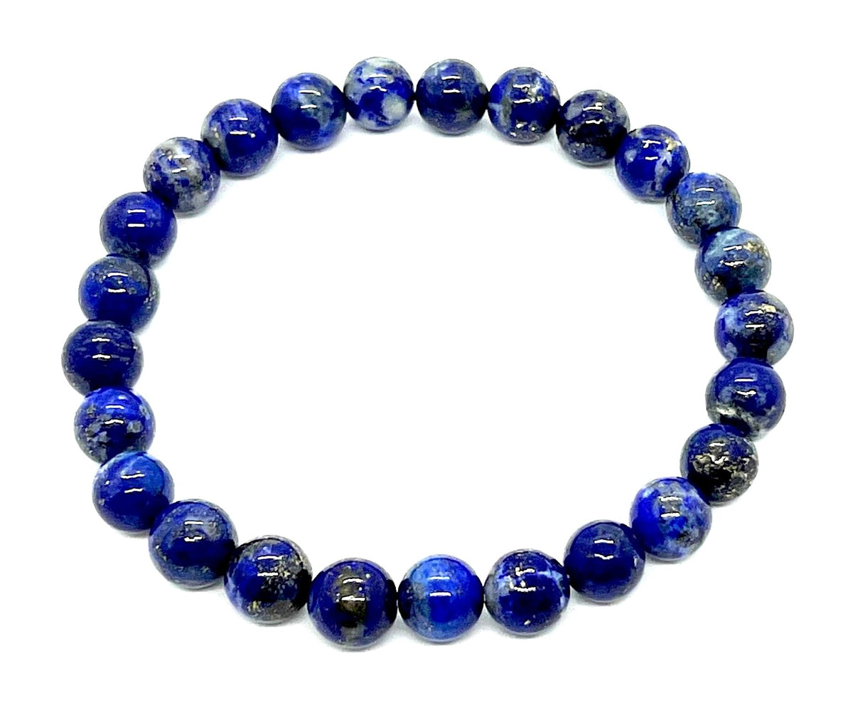 AWAKEN YOUR KUNDALINI Lapis Lazuli Bracelet – Throat Chakra Balance, 8mm Stretch Beads