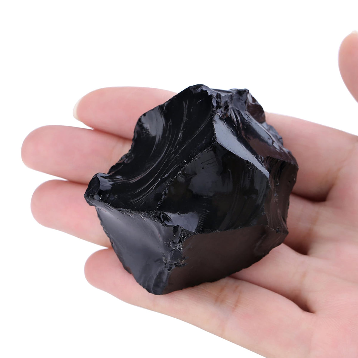 XIANNVXI Obsidian 1.8-2.2" Large Raw Crystals and Healing Stones Natural Rough Crystal Rocks for Decor Gifts Tumbling Cabbing Polishing Fountain Rocks 1PCS