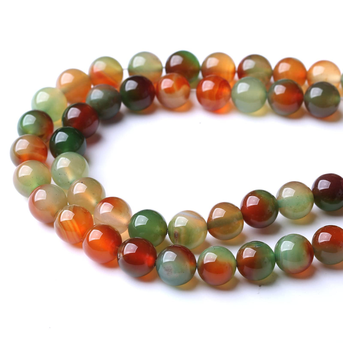 45PCS 8MM Natural Peacock Agate Stone Beads Energy Healing Beads for DIY Jewelry Bracelet Necklace Making for Jewelry Making15Inch