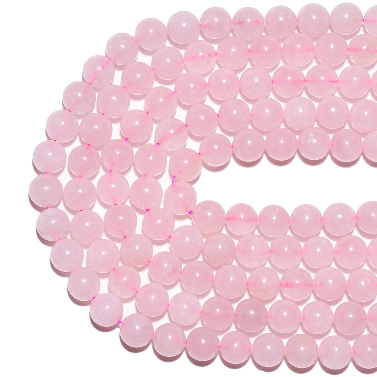 10mm Natural Rose Quartz Gemstone Beads Polished Round Smooth Stone Beads for Bracelets Jewelry Making 15inch Loose Beads