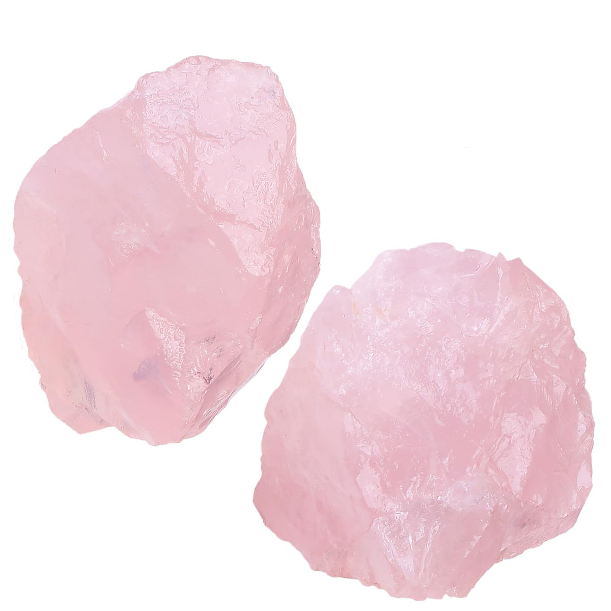 NUKAYAI 2Pcs Rose Quartz 1.8-2.2" Large Raw Crystals Natural Rocks Stones Rough Rose Quartz Healing Crystal for Tumbling Cabbing Fountain Polishing Decoration DIY Wrapping Rock Wire Wicca Reiki