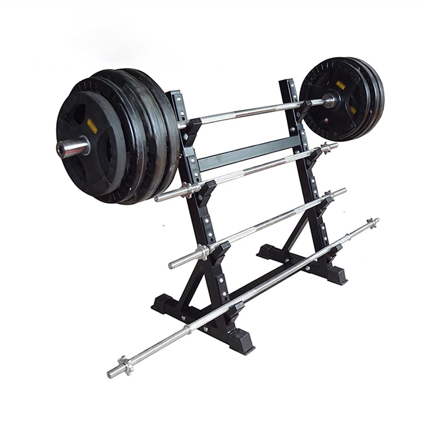 KYTGFH Heavy-Duty 4-Tier Dumbbell and Barbell Storage Rack, Commercial and Home Gym Equipment Organizer for Efficient Weight Management