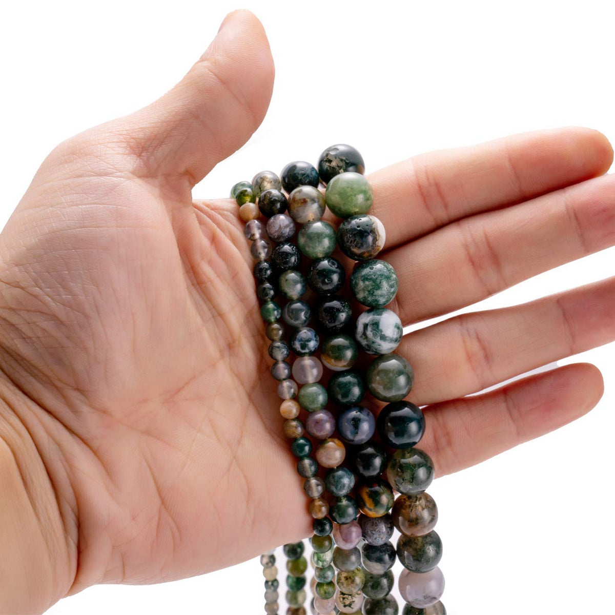 BEADIA Natural India Agate Stone Round Loose Semi Gemstone Beads for Jewelry Making 6MM 61PCS