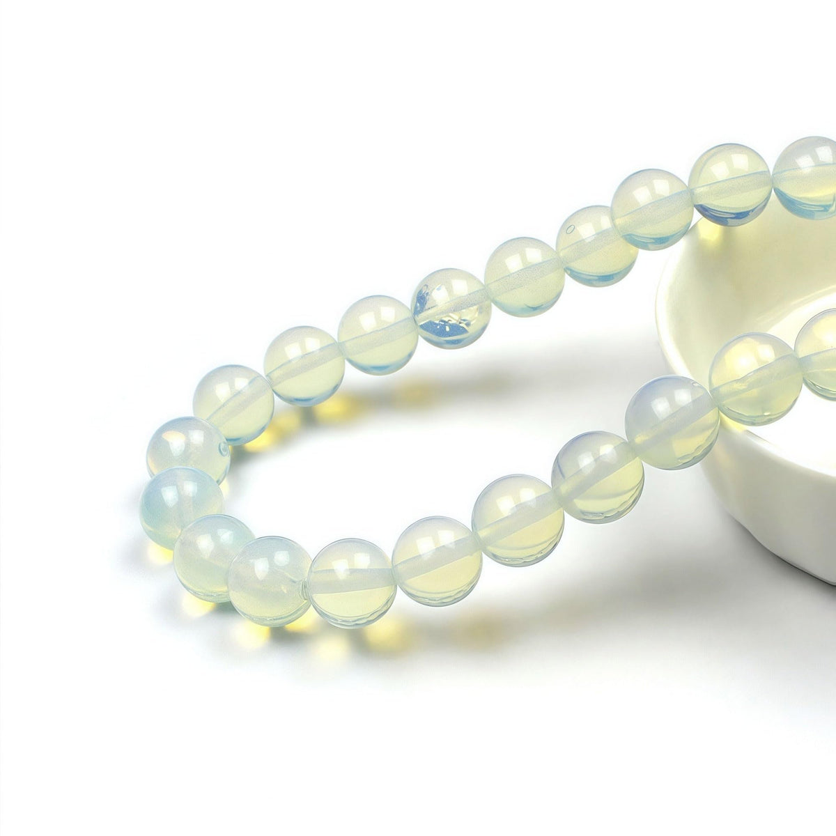 MJDCB Synthetic Opal Round Crystal Energy Stone Beads Healing Power for Jewelry Making (8mm)