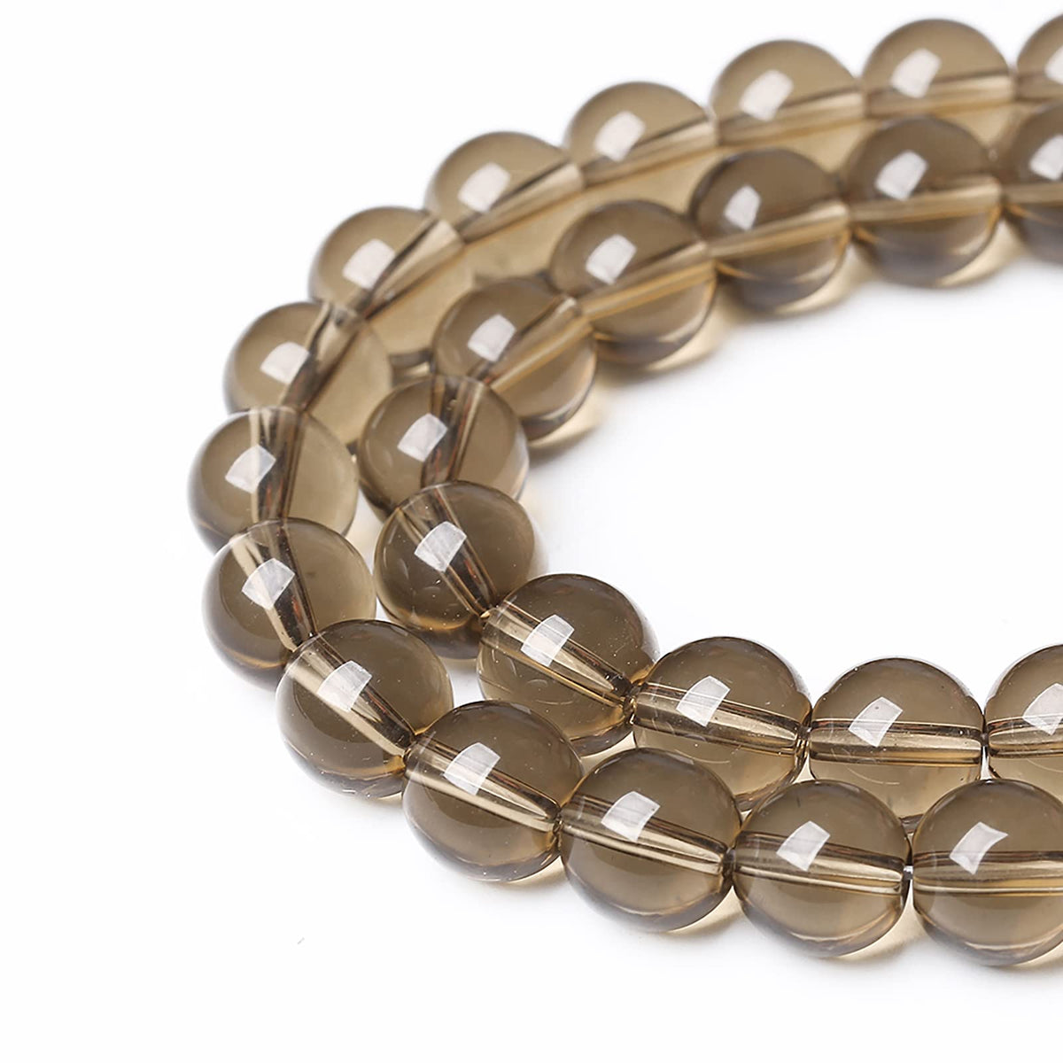 61PCS 6mm Smoky Crystal Quartz Glass Beads Natural Stone Round Loose Beads for Jewelry Making DIY Bracelet Necklace 15 Inch,Energy Stone Healing Power(6mm, Smoky Quartz Glass)