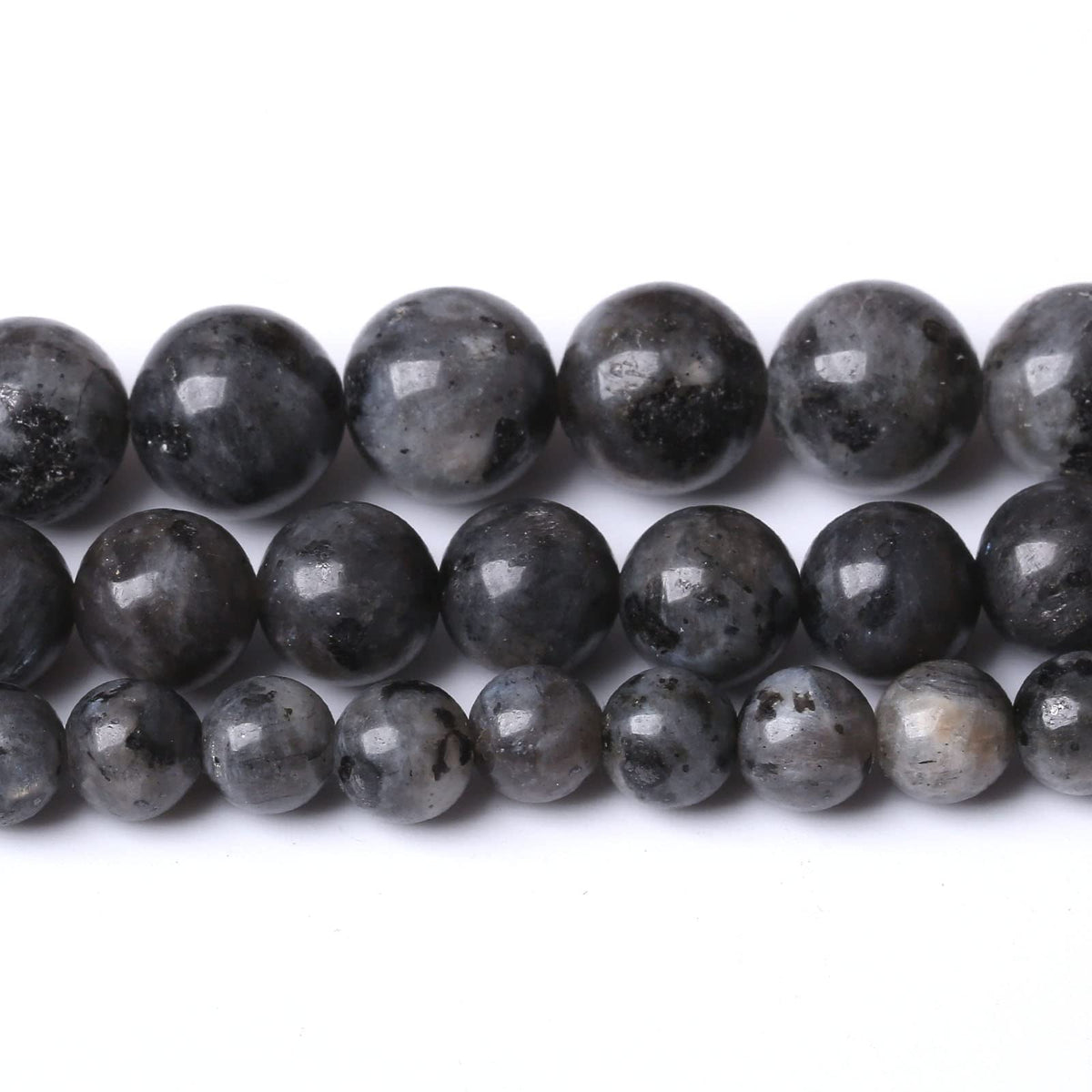 36PCS 10MM Natural Black Labradorite Beads Round Loose Stone Beads for Jewelry Making DIY Energy Stone Healing Power Bracelet 15"