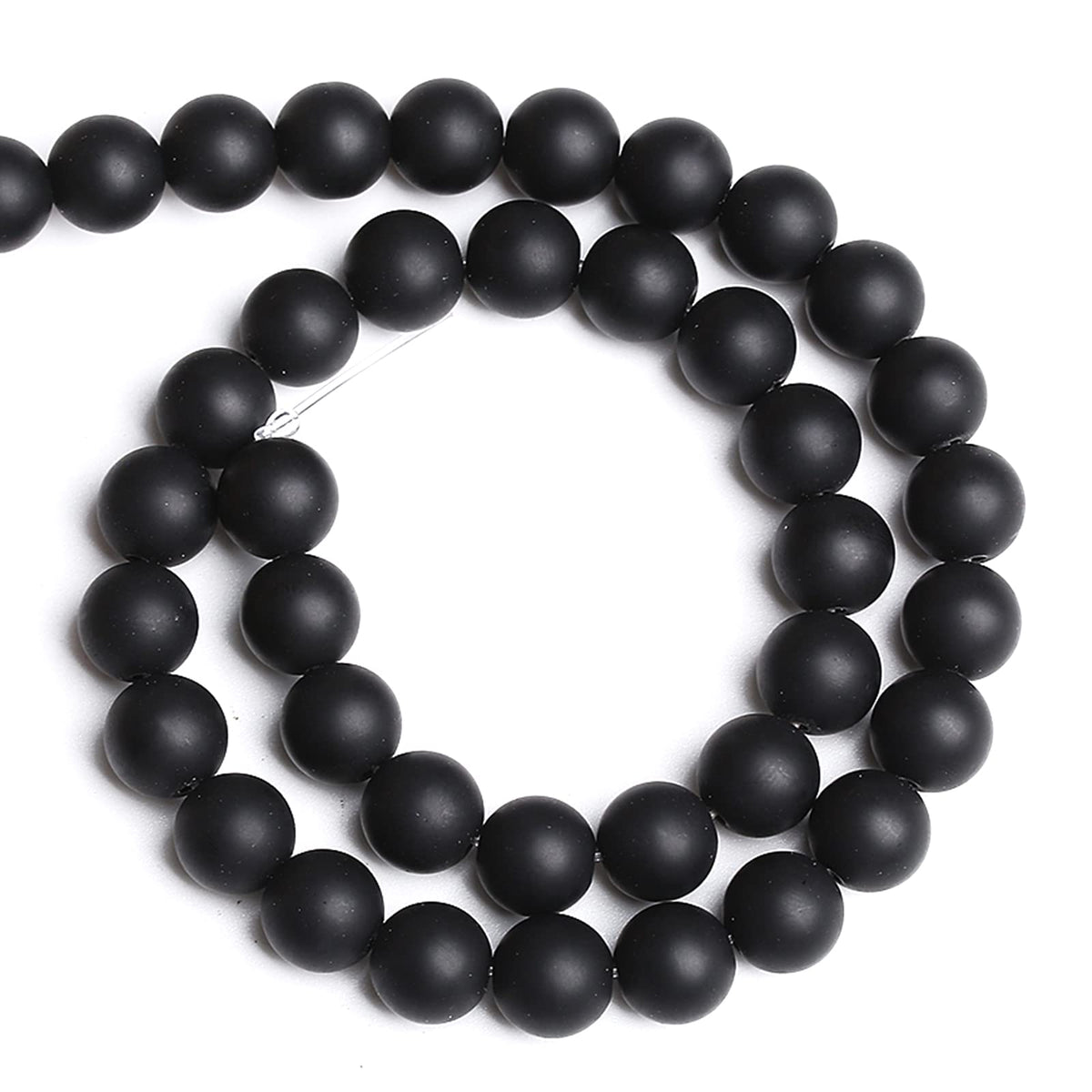 6MM 60PCS Natural Stone Matte Black Agate Loose Beads for Jewelry Making DIY Bracelet Necklace