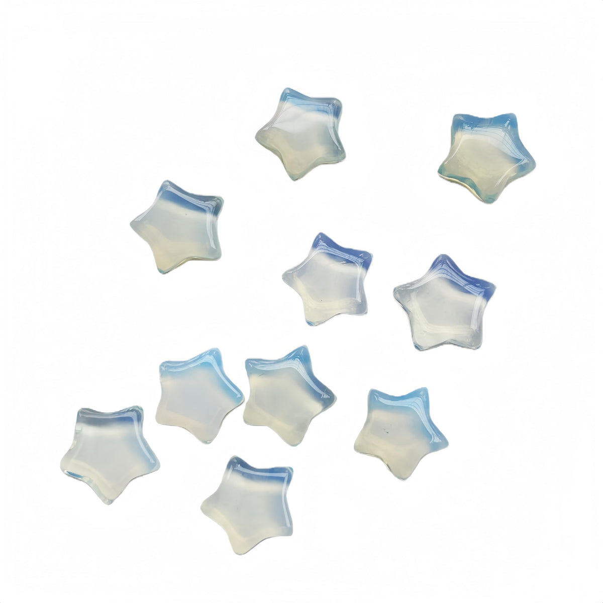 Sunshcat Synthetic Opalite10Pcs Star Shaped Thumb Crystals and Healing Stone,0.6" Haped DIY Jewelry ﻿