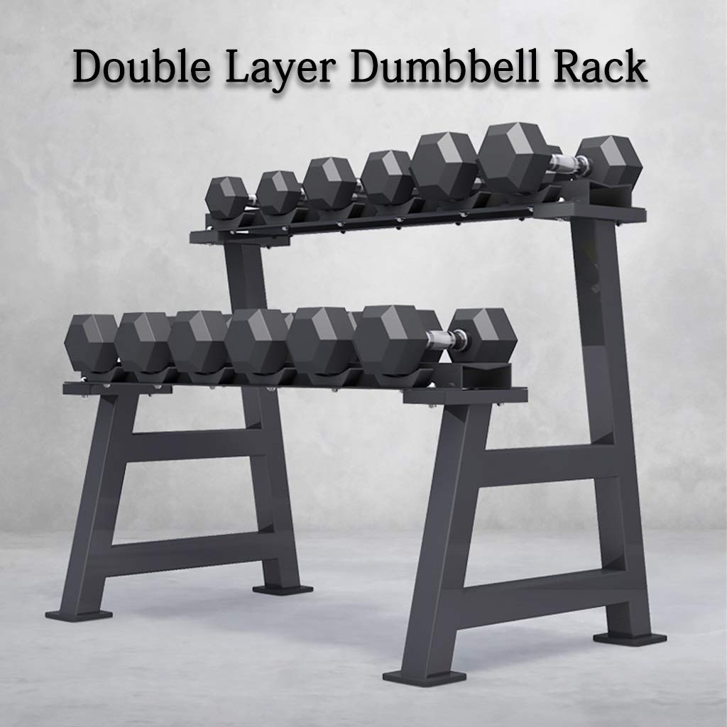 Dumbbell Racks Dumbbell Set with Stand, 2-Layers Dumbbell Rack, Home Weights Storage Rack, Compact Dumbbell Bracket, Easy to Install, Load Bearing 200 KG (Color : Dumbbell Set, Size : 165KG)