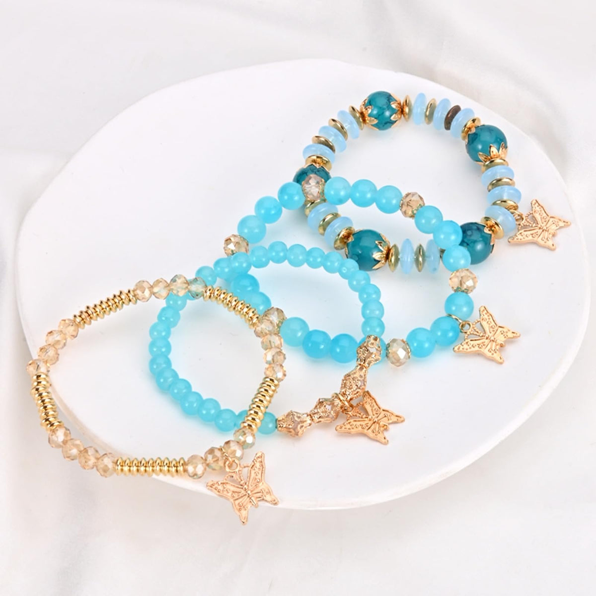 Bohemian Bracelet Sets for Women - 6 Sets Stackable Stretch Bracelets Multi-color Boho Jewelry for Women Hippie Bracelets Dainty Jewelry (Mixed color bracelet sets)