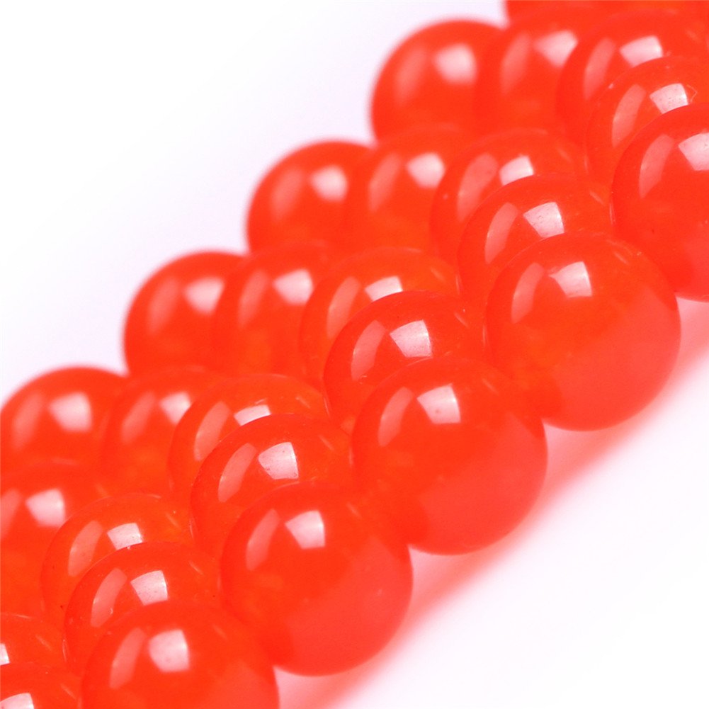 Orange Jade Beads for Jewelry Making Gemstone Semi Precious 6mm Round 15" JOE FOREMAN