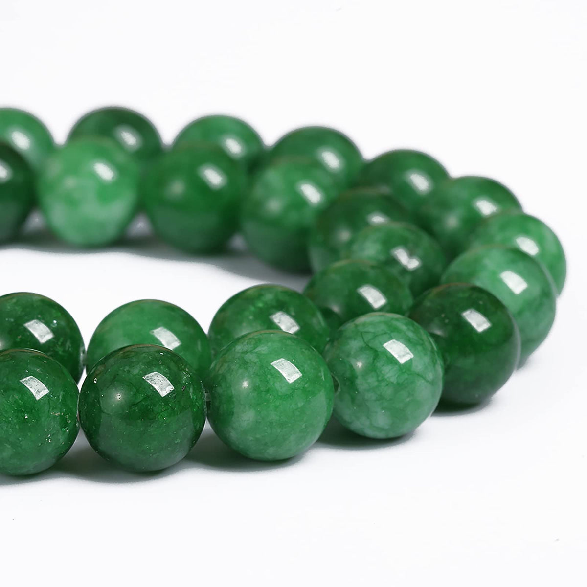6MM 60PCS Natural Stone Green Cloudy Jade Spacer Loose Beads for Jewelry Making DIY Bracelet Necklace 1 Strand 15’’
