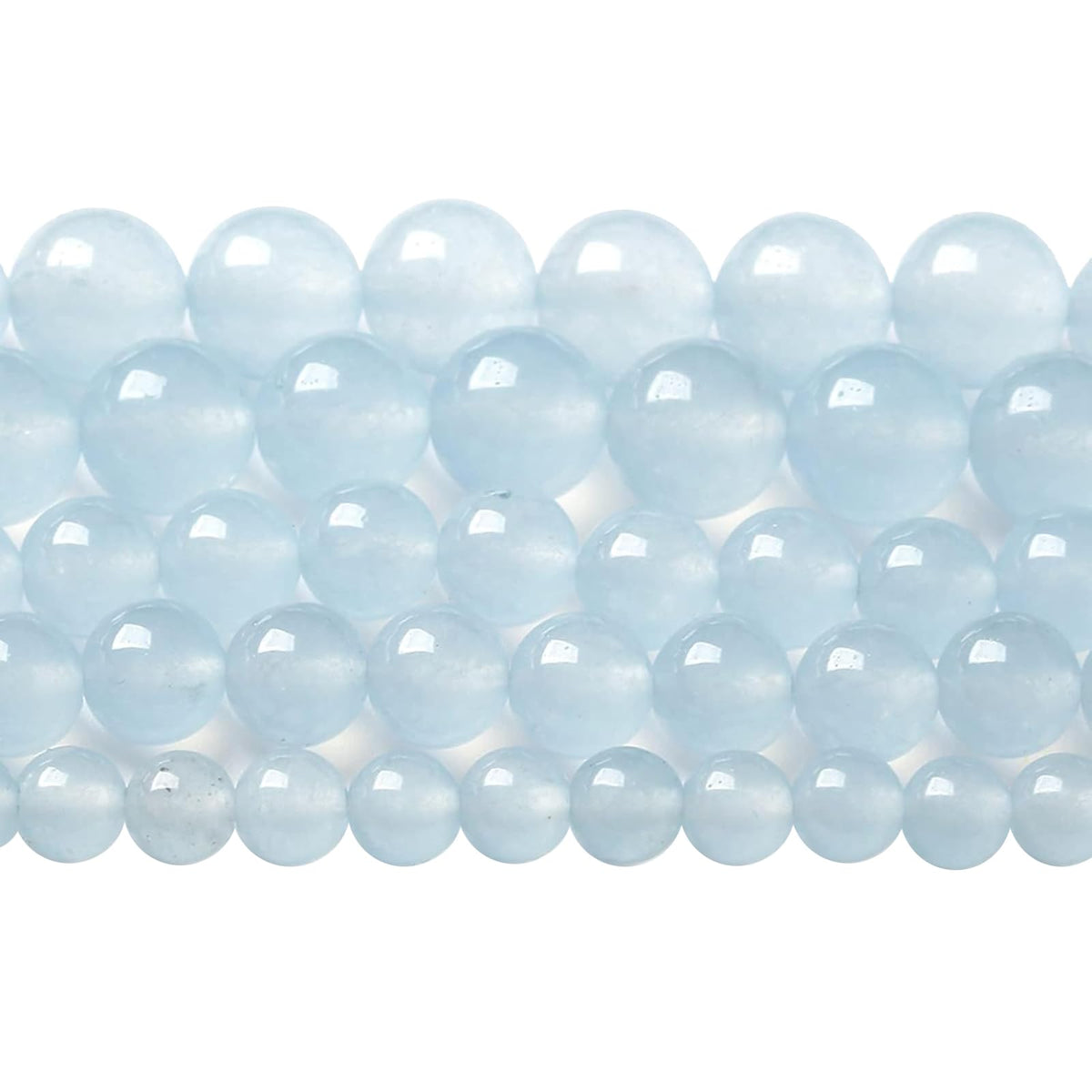 10MM 36PCS Natural Stone Light Blue Chalcedony Loose Beads for Jewelry Making DIY Bracelet Necklace…