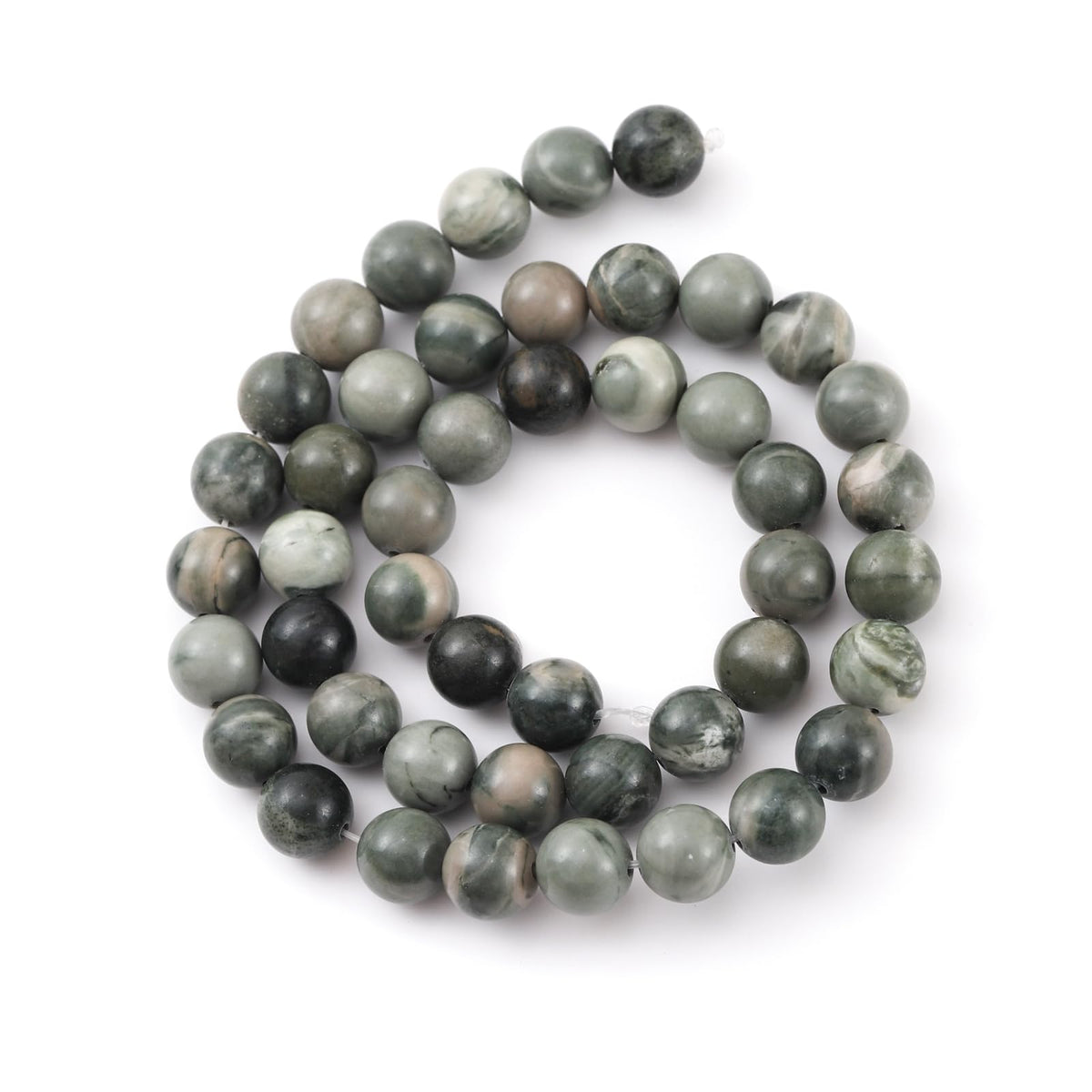 8mm 45pcs DIY Natural Sinkiang Jade Stone Beads Round Healing Crystal Gemstone Loose Beads for Jewelry Making Handmade Bracelet Necklace