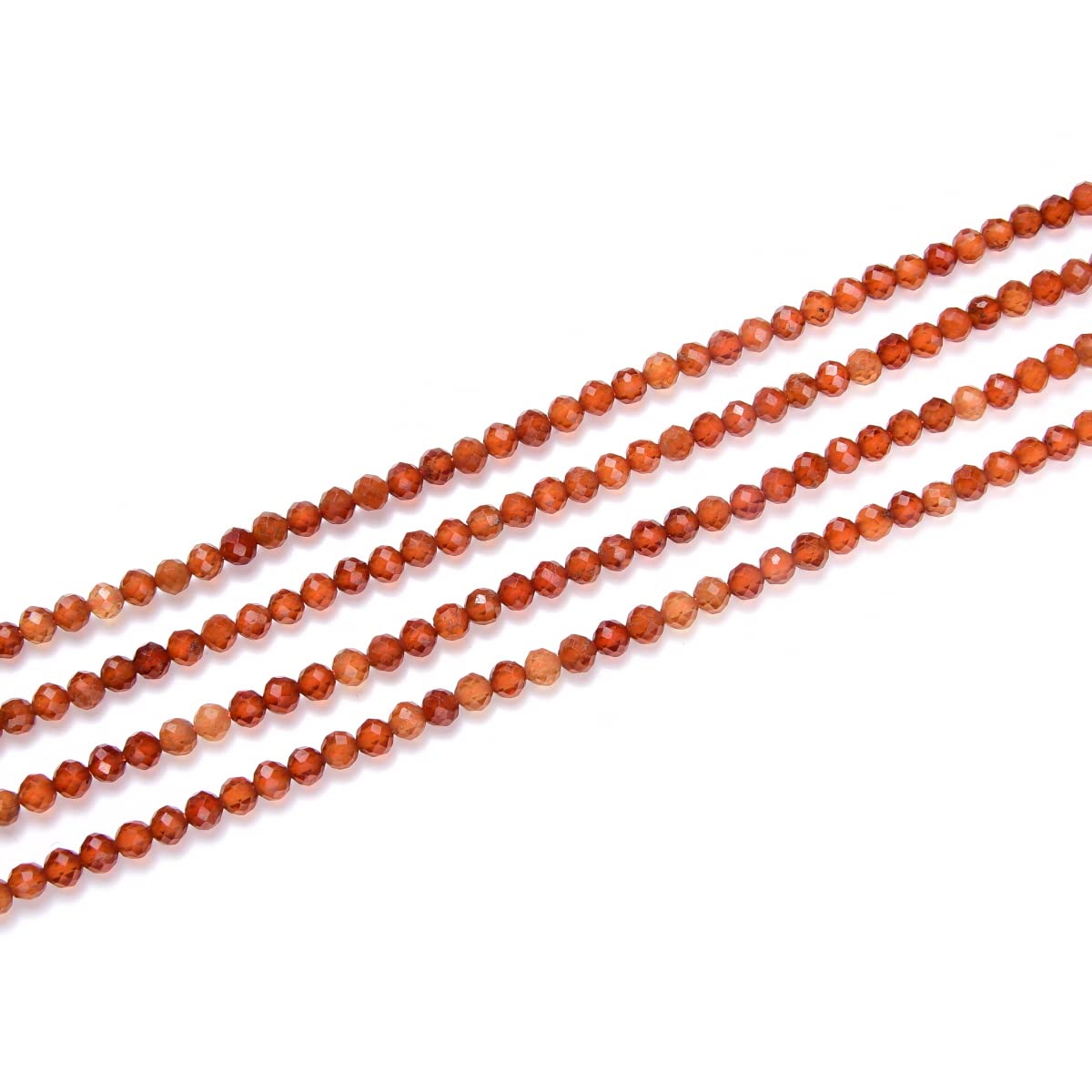 Adabele 15 Inch Natural Orange Spessartite Garnet Healing Gemstone 3mm (0.12 Inch) Tiny Small Faceted Round Loose Beads Stone Spacer (110-120pcs) for Craft Jewelry Making GK3-23