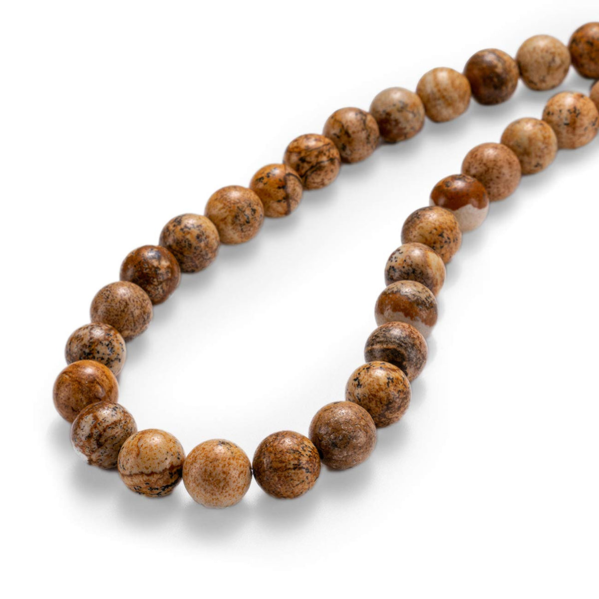 BEADIA Natural Brown Picture Jasper Stone Round Loose Semi Gemstone Beads for Jewelry Making 10MM 38PCS
