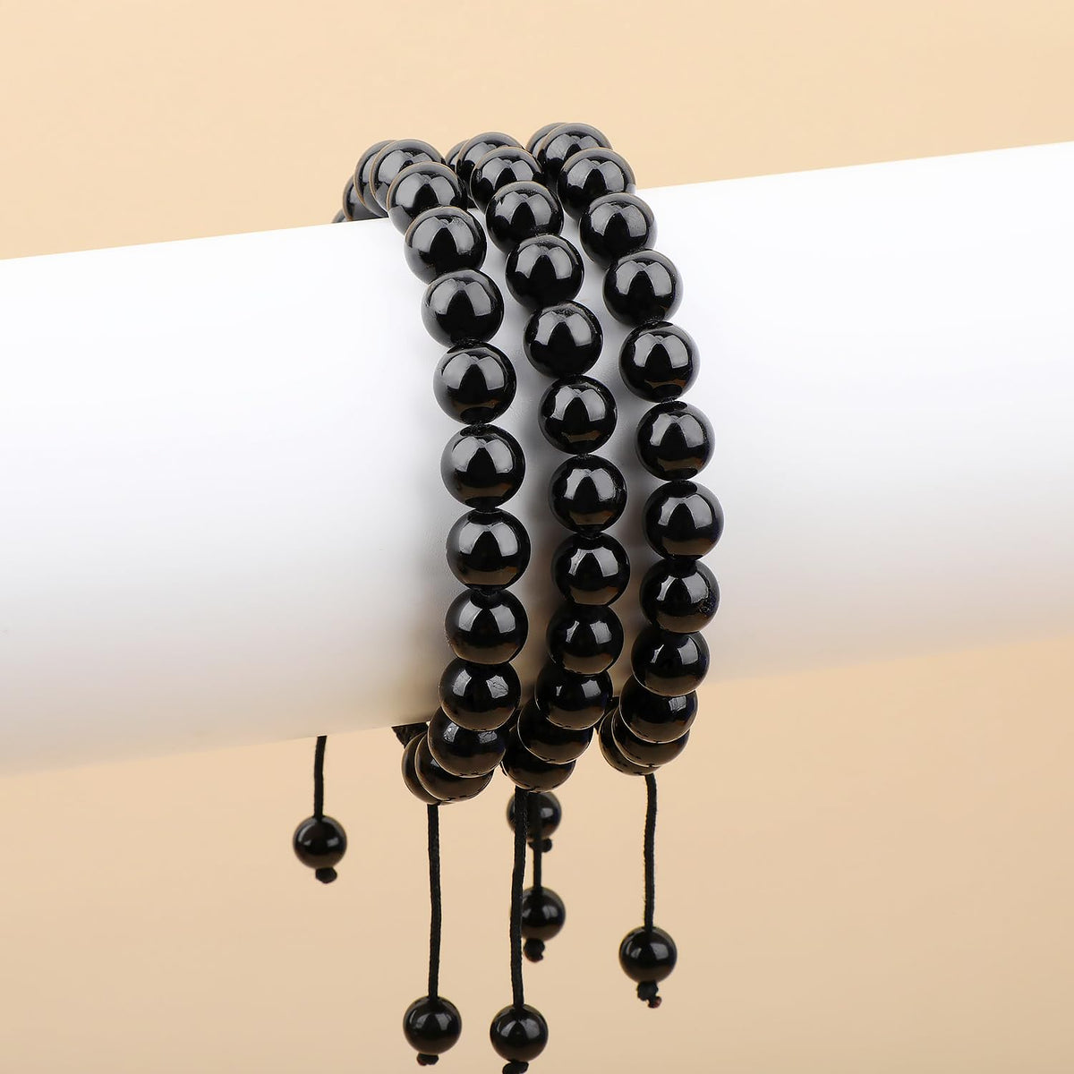 AD Beads Unisex 8mm Gemstone Bracelets Healing Macrame Adjustable 7-9 Inches || wear this healing natural gemstone bracelet help to erase your pain and fear || recover your energy|||, 3, Tourmaline