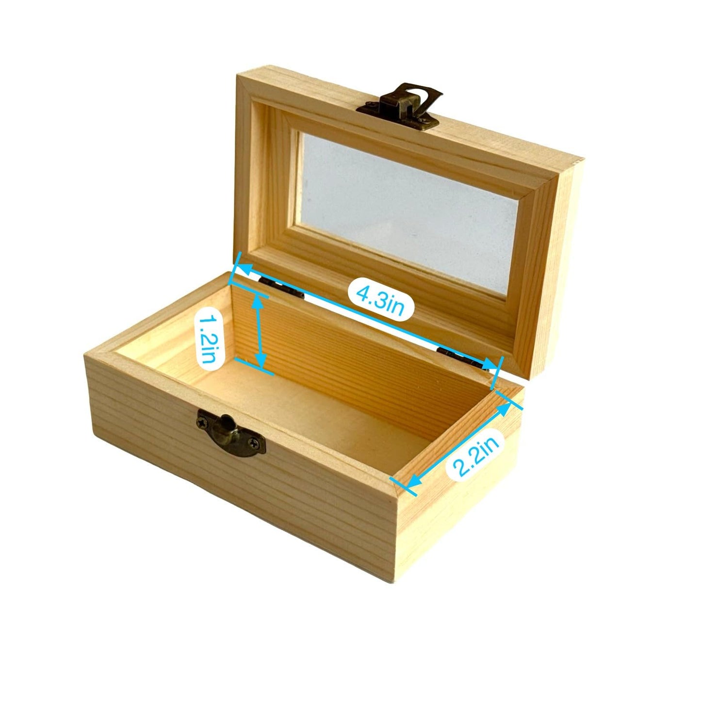Xhqsulsclac 12 Piece Small Wooden Box Unfinished Wooden Treasure Box with Lids for DIY Crafts (4.8 x 3.9 x 2.1 inches)