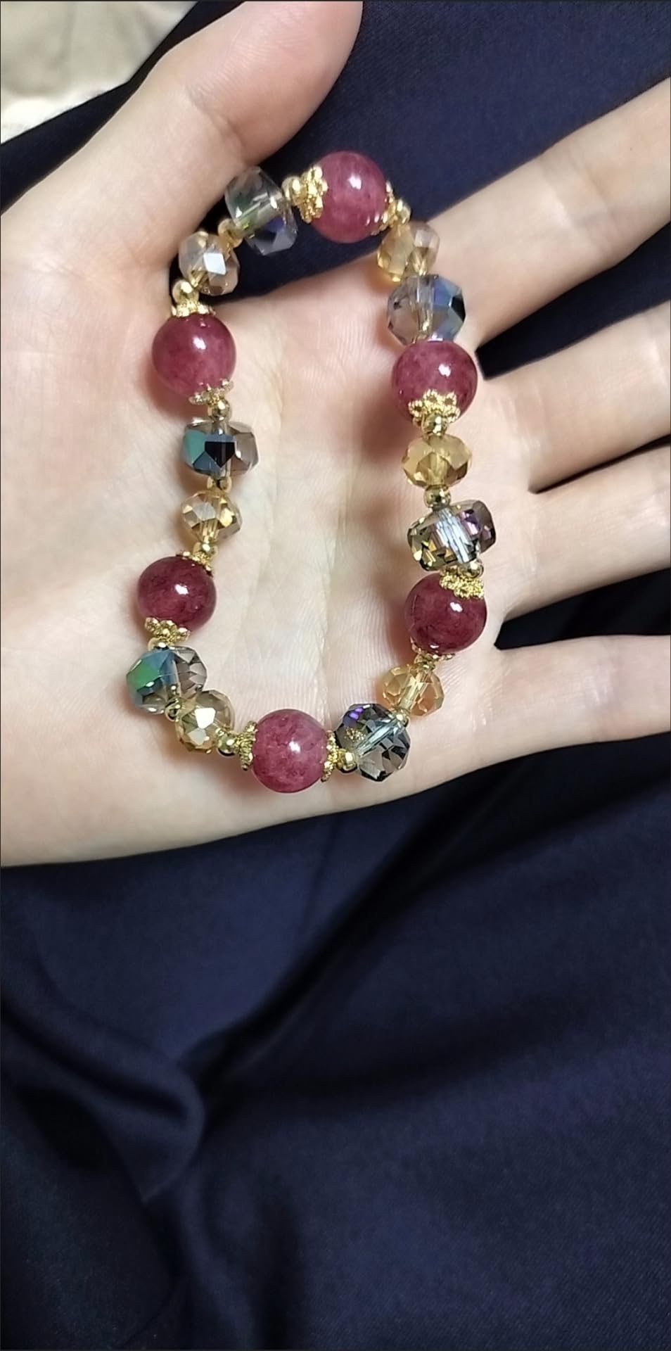 Pearl Bracelets for Women,Freshwater Pearls Crystal Bracelet Boho Bracelets Bead Bracelet Gifts (Crystal)