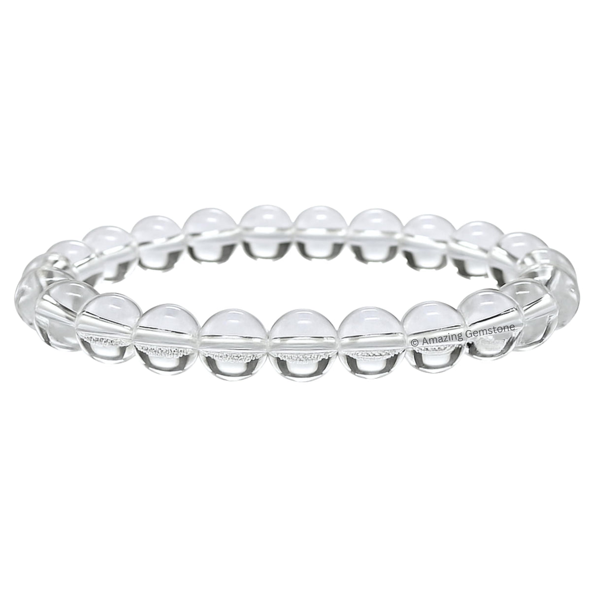 Amazing Gemstone Crystal Bracelet for Women Men's Gifts - Protection Healing Crystal Bracelet - 8mm Gemstone Beaded Stretchable Bracelet Pulseras Para Hombres Mujer Stocking Stuffers Mothers Day Gift (Clear Quartz)