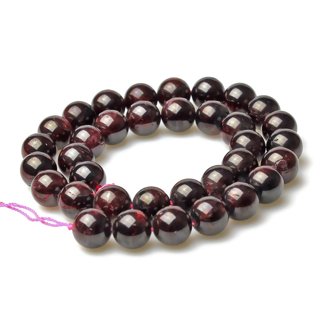 MJDCB Natural Stone Beads Garnet Round Loose Beads for Jewelry Making DIY Bracelet Necklace (6mm)