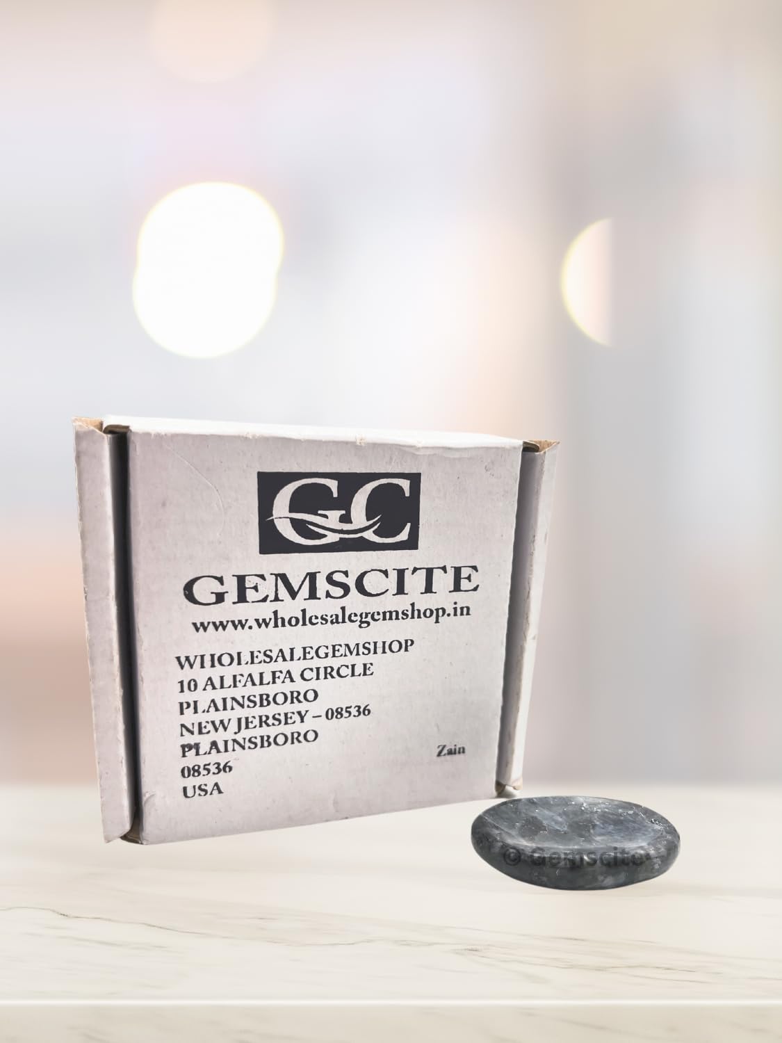 GEMSCITE Larvikite Thumb Worry Stones Metaphysical Gemstone Crystal Healing Reiki Men Women Gift Feng Shui Positive Energy Love Wellness Palm Stones Wicca Powerful