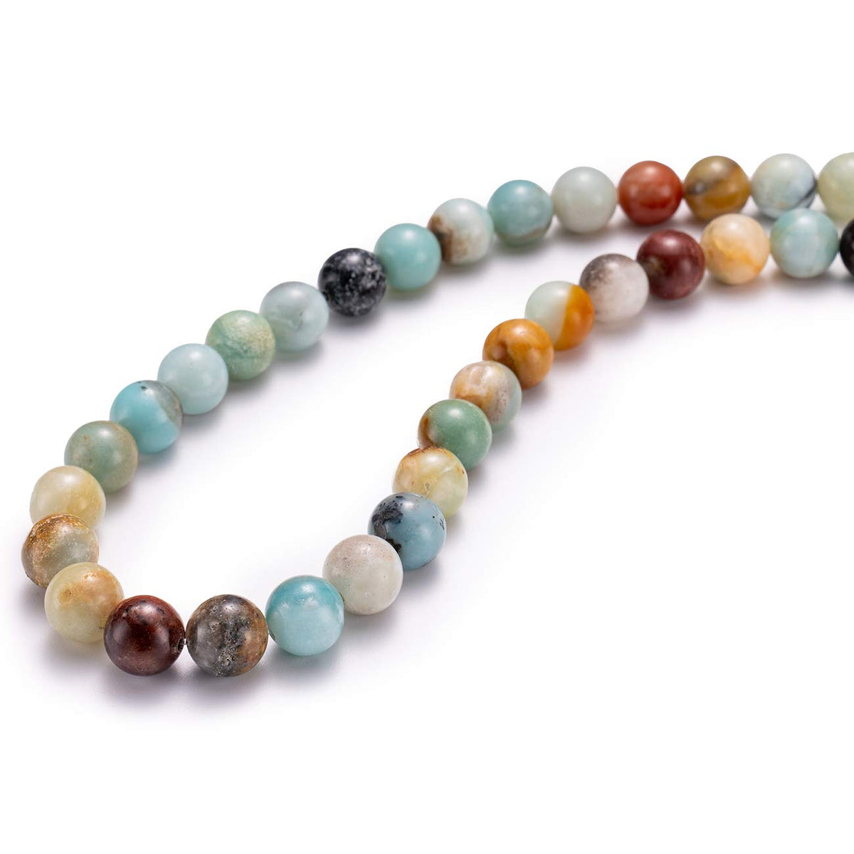 BEADIA Natural Amazonite Jade Stone Round Loose Semi Gemstone Beads for Jewelry Making 6MM 61PCS