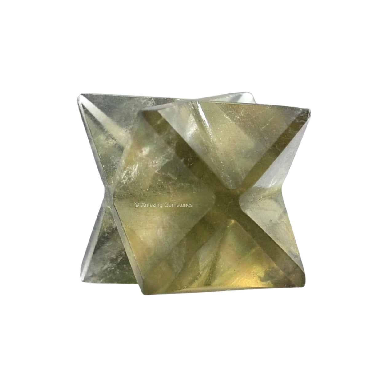 Amazing Gemstone Fluorite Merkaba Crystal - 0.75 Inches Metaphysical Merkaba Star for Meditation - Energetic Tetrahedron Crystal and Healing Stones for Spiritual Growth and Healing (15-20mm)