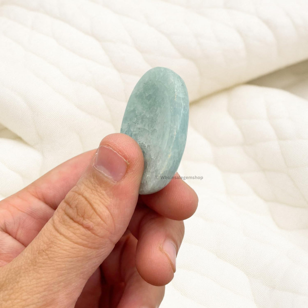 GEMSCITE Aquamarine Thumb Worry Stones Metaphysical Gemstone Crystal Healing Reiki Men Women Gift FENG Shui Positive Energy Love Wellness Palm Stones Wicca Powerful