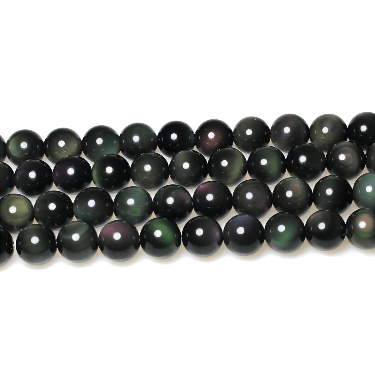 MJDCB Rare Collection Natural Stone Beads Rainbow Obsidian Round Loose Beads for Jewelry Making DIY Bracelet Necklace (8mm)