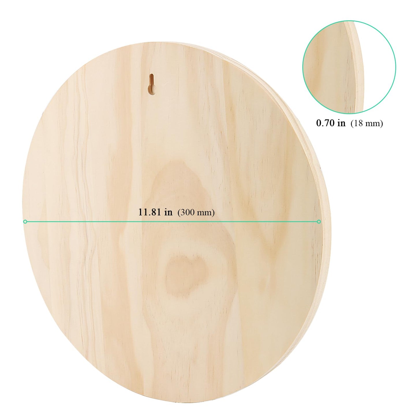 SOUJAP 3 Pack 11.8 Inch Round Wood Plaque, 30cm Unfinished Wood Circle Plaques, 3/4 Inch Thick Wooden Base for Craft, DIY Project, Home Decoration