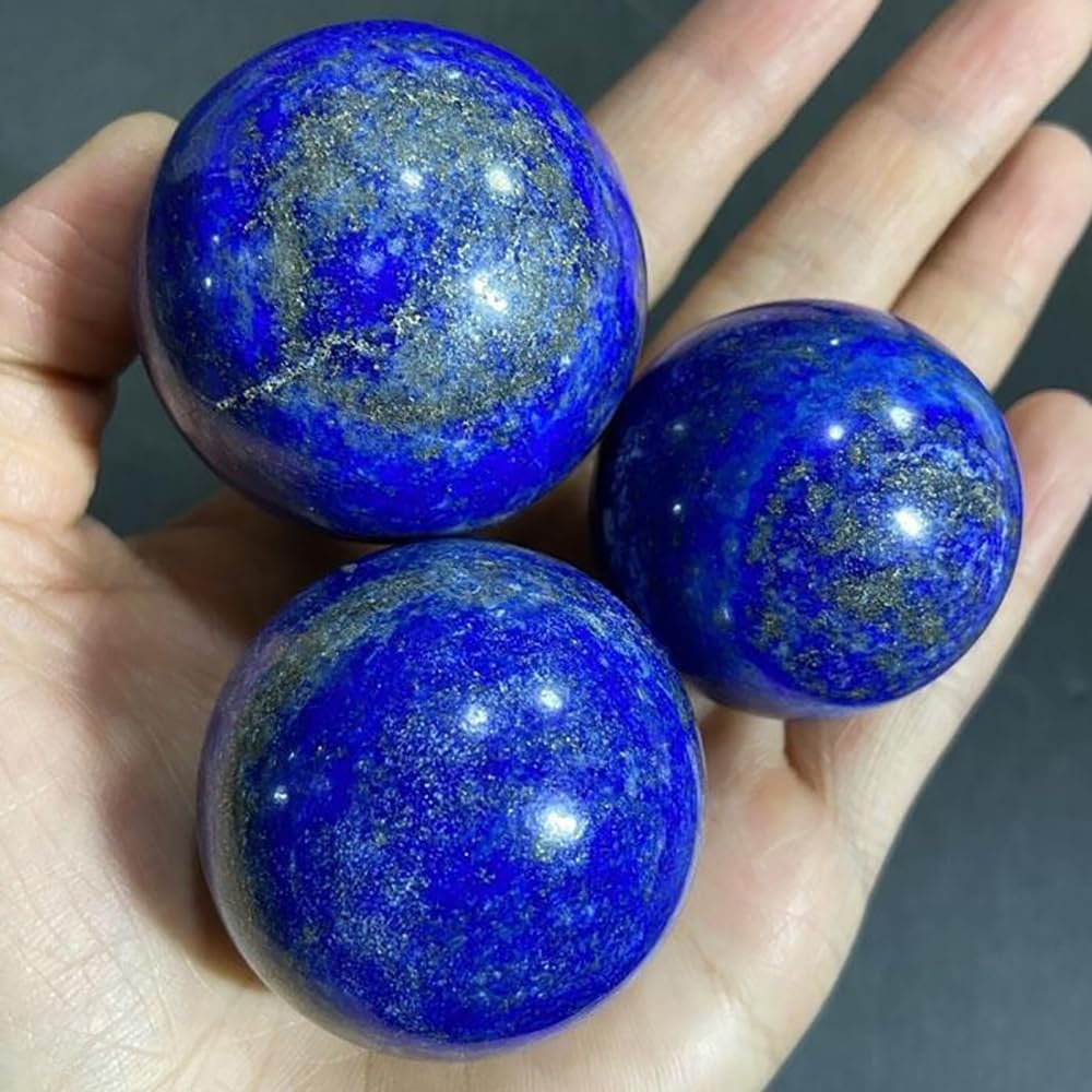 4-5cm/1.57-1.96inch Natural Crystal Spheres Lapis Lazuli Polished Divination Ball Decorative Sphere Reiki Healing Crystals Ball Healing Stone Crafts (40-50mm, Lapis Lazuli)