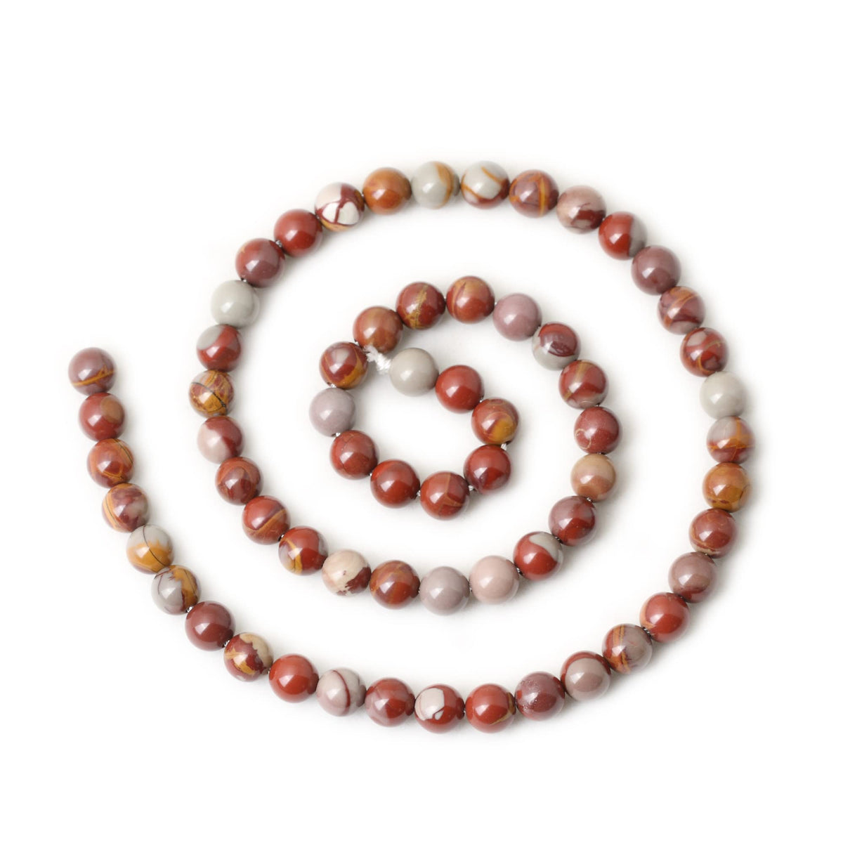 CHEAVIAN 60PCS 6mm Natural Aust Noreena Jasper Gemstone Smooth Surface Round Loose Beads for Jewelry Making 1 String 15 Inches