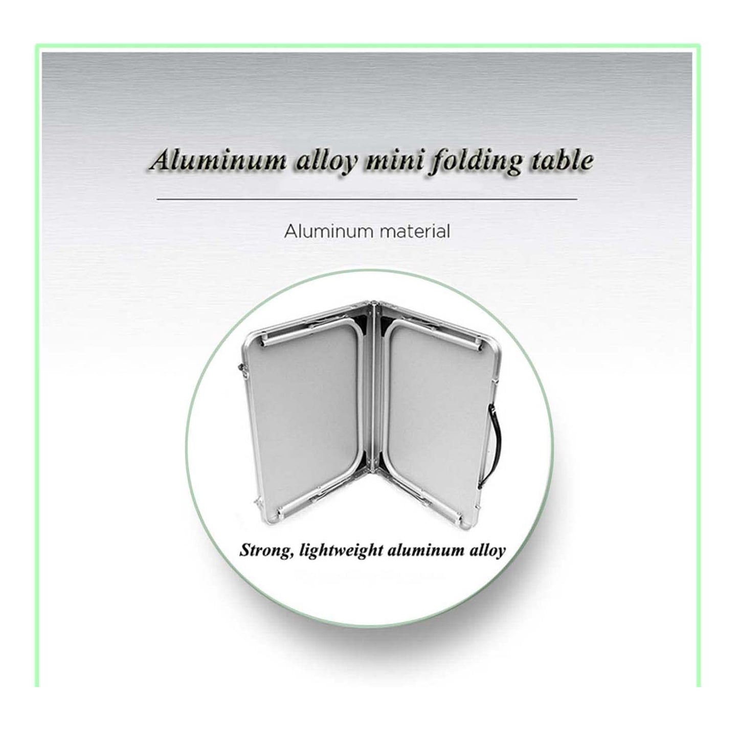 URBERY Aluminum Folding Table, Portable Camping Table Lightweight Foldable Table with Carry Handle, Portable Camping Table for Picnic Party Dining for Camping Travel Beach Picnic (60x40x25cm)
