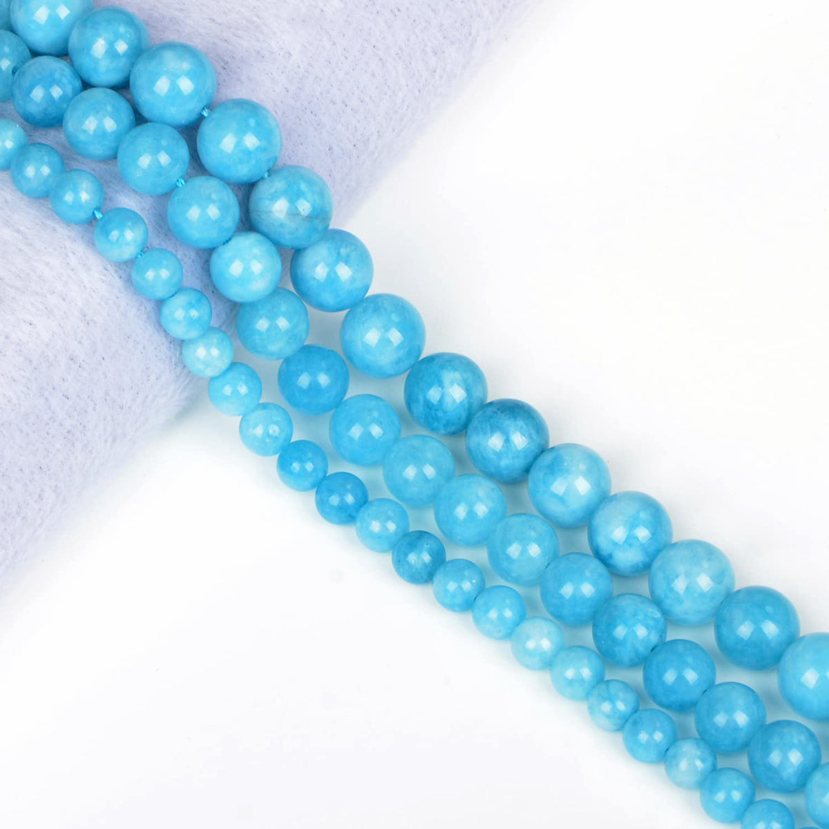 AD Beads Natural Gemstone Round Loose Beads 15" for Bracelet Necklace Earrings Jwelery Making Crafts DIY (10mm, Aquamarine Jade)