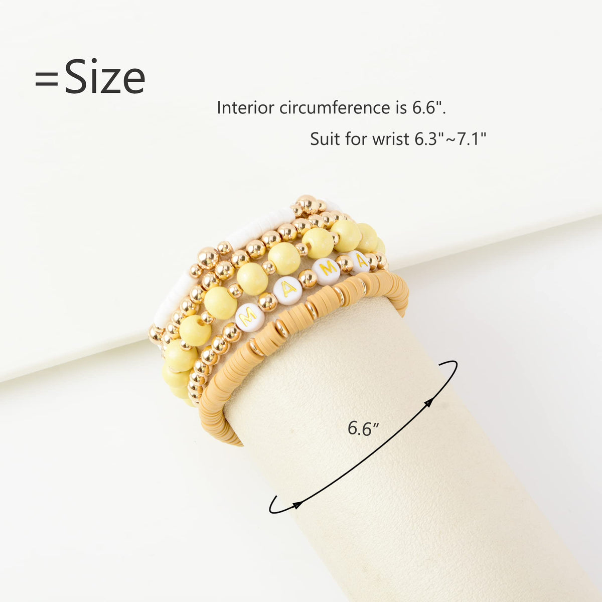 GOOJIDS Surfer Heishi Clay Bead Bracelets for Women Bohemian Stackable Gold Plated Beaded Stretch Bracelets Elastic Layering Friendship Bracelets Set Boho Jewelry