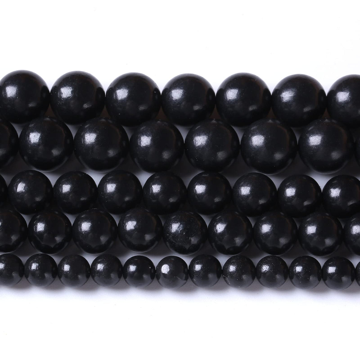 8MM 46PCS Natural Stone Shungite Beads Crystal Loose Beads for Jewelry Making DIY Bracelet