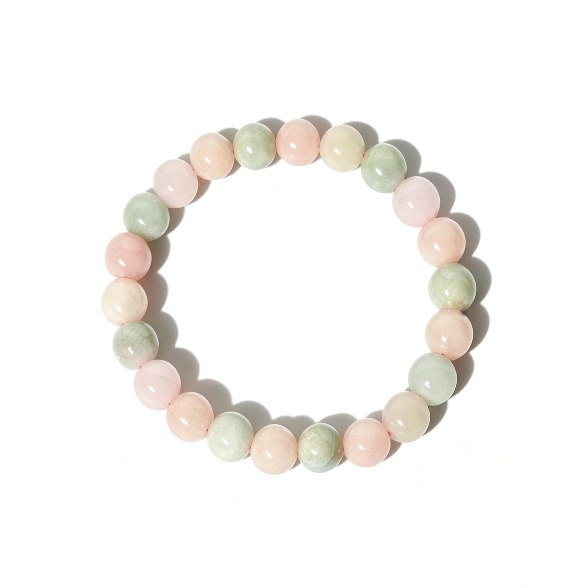 The Vida Handmade AAA+ Quality Crystal Stretch Elastic Bracelet - Nature Gemstone - Jewelry Gift - Holiday Gift - For Women & Men (Morganite)