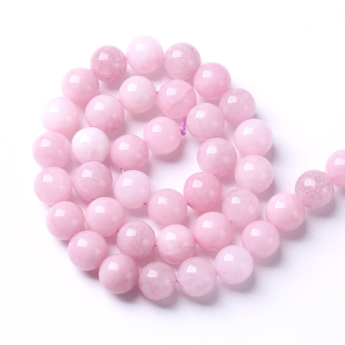 10MM 38PCS Kunzite Beads Round Loose Beads for Jewelry Making DIY Bracelet Necklace Crystal