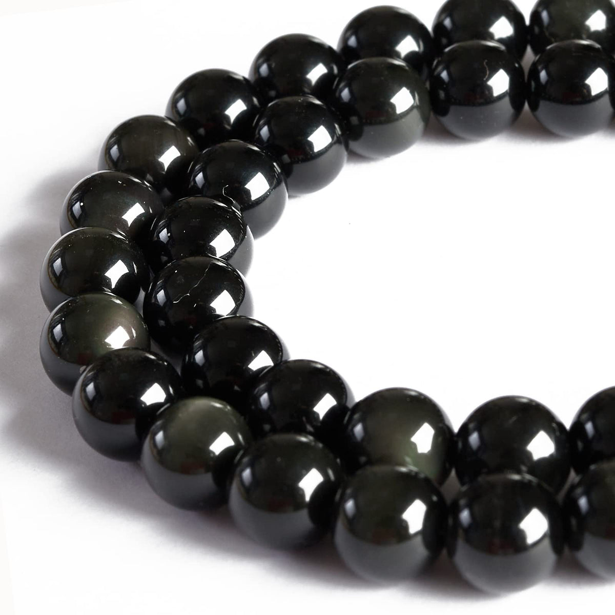 35pcs 10mm Natural Rainbow Obsidian Beads Gemstone Beads Round Loose Beads for Jewelry Making