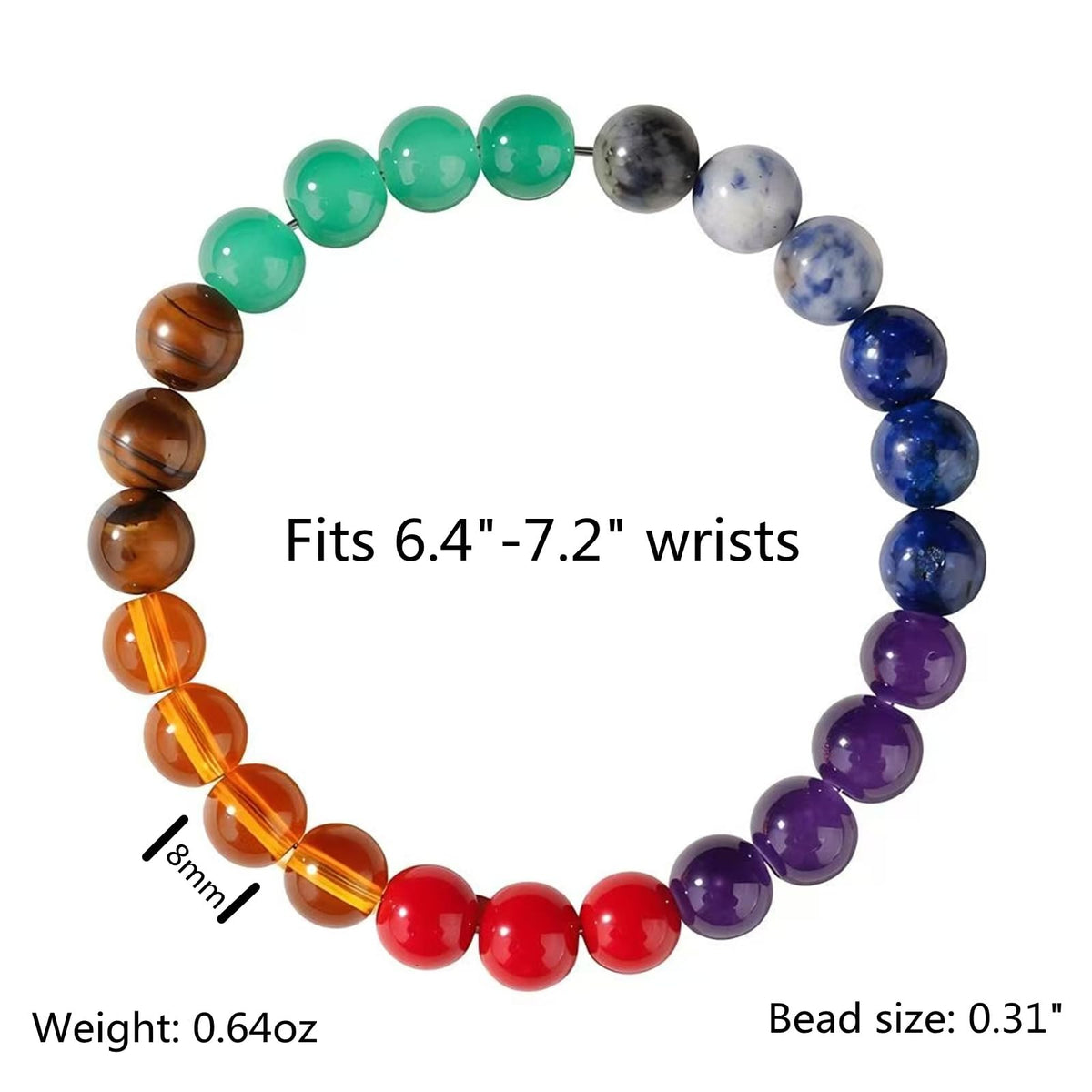 WEFRIN Evil Eye with Hematite Black Obsidian Tiger Eye Stone Triple Protection Bracelets for Men Women, Crystal Healing Stone Bracelet Bring Luck Prosperity and Happiness Jewelry (F-8mm(f))