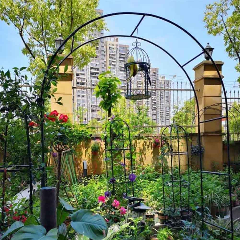 Metal Wedding Arch with Base for Outdoor & Indoor Use Weatherproof Trellis for Climbing Plants Easy Assembly and Reconfigurable Design Green 2.4M x 2.2M (White W3M*H2.2M)