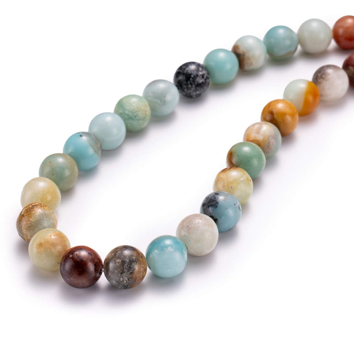 BEADIA Natural Amazonite Jade Stone Round Loose Semi Gemstone Beads for Jewelry Making 6MM 61PCS