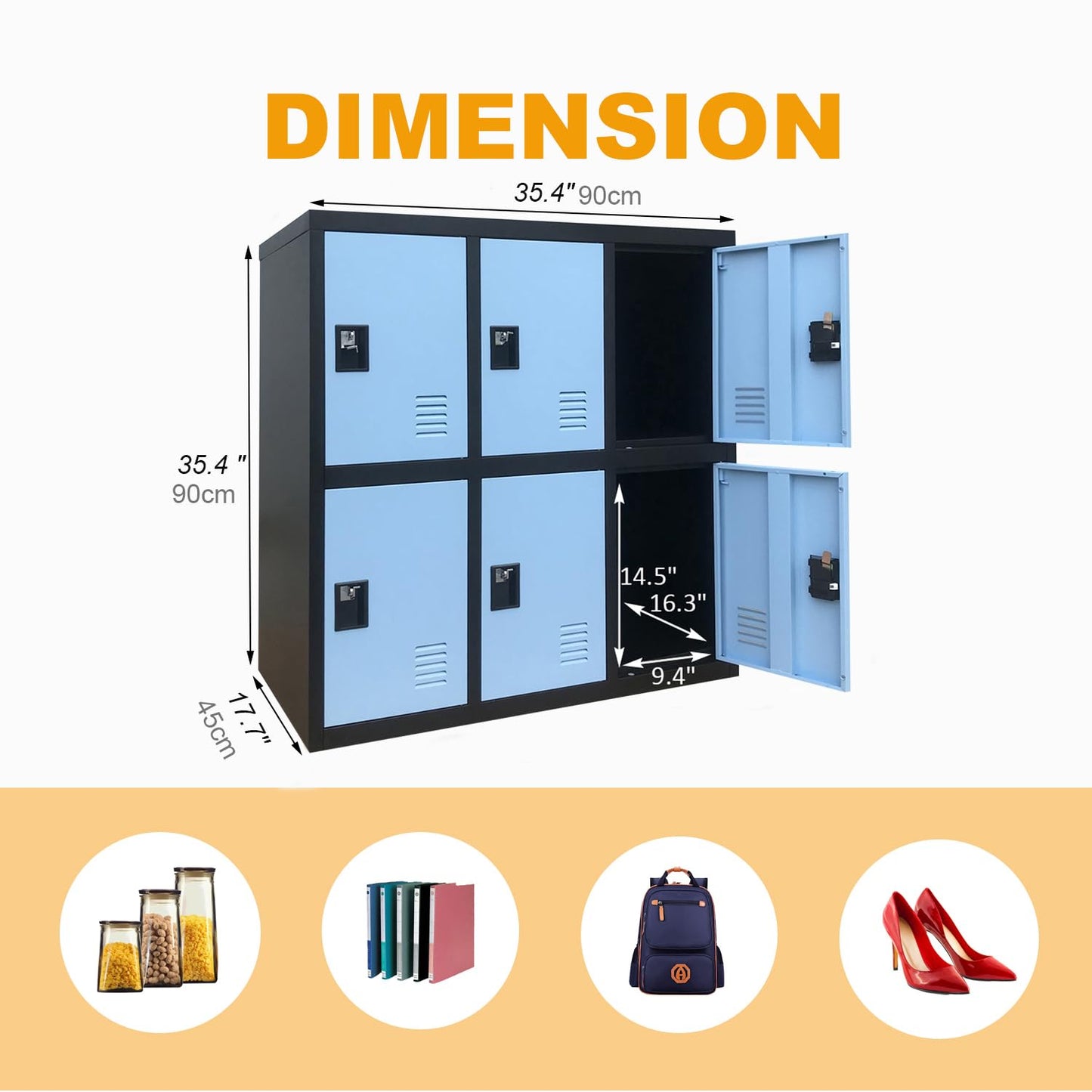 MECOLOR FURNITURE Digital Lock Metal Gym Locker Organizer with Padlock and Shelf Small Size Blue